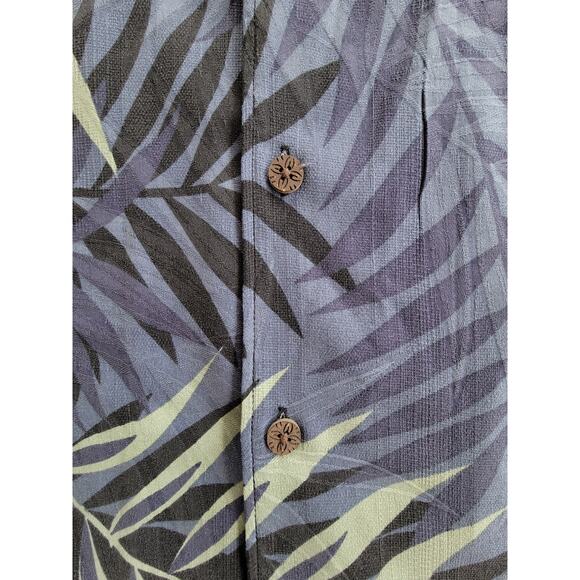 Tommy Bahama 100% Silk Tropical Palm Leaf Hawaiian Resort Vacation Button Down M - Picture 5 of 7